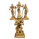 Pure Brass Lord Hanuman Vahana Ram Darbar | 18" x 10" x 8" (45.7 x 25.4 x 20.3 cm) | 12 kg Divine Composition | Unique Sacred Art | Temple Grade